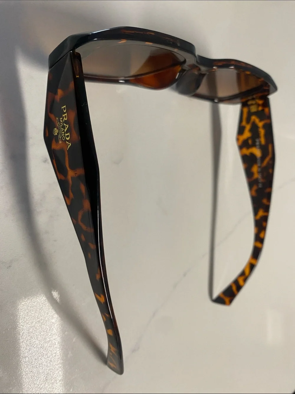 Prada Tortoiseshell Rectangle Sunglasses - Brown Gradient Lenses